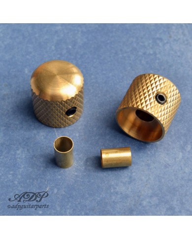 2 Tele Dome Knobs aus Messing, 18 mm, 1/4"