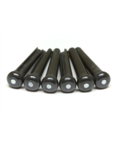 Set traditionelle schwarze Tusq Stegstecker 5.33mm (6 Stück) mit MOP-Einlagen