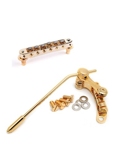 Duesenberg LES TREM II Gold Tremolo + TonePros Roller-Steg