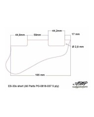 Pickguard im Gibson ES-335-45-55 Stil, kurz, schwarz, 5-lagig, Humbucker, PG0818-037