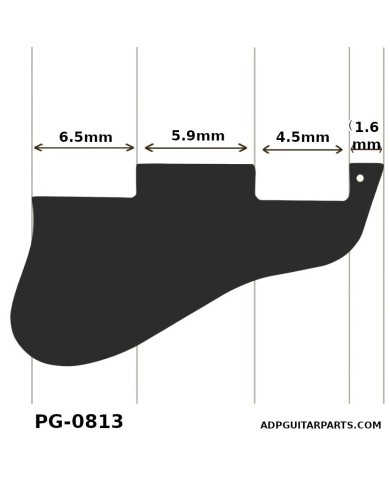 Langes schwarzes 5-lagiges Pickguard für Humbucker im Stil der Gibson ES-335, 345, 355...