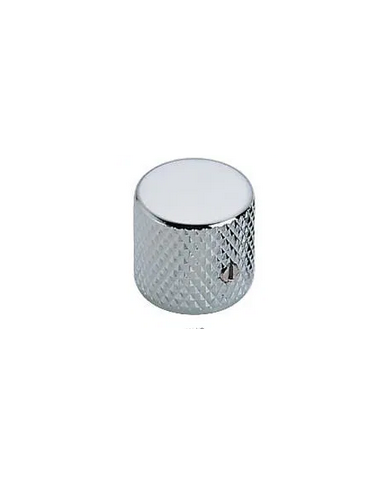 2 FlatTop Metallknöpfe, verchromt, für 6,35-mm-Potis mit Vollachse (1/4")