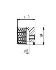 2 Boutons Metal Chrome Big Grip P-Bass FlatTop pot 6 mm