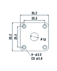 Flat Chrome Input Plate LesPaul Gibson/Epiphone style, Diam 10mm