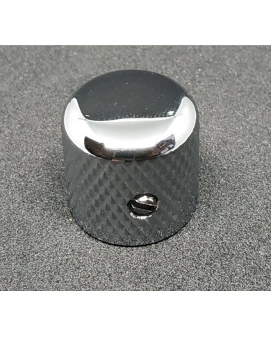 1 Telecaster Dome-Knopf, Chrom, Rändelung, für 6-mm-Potis