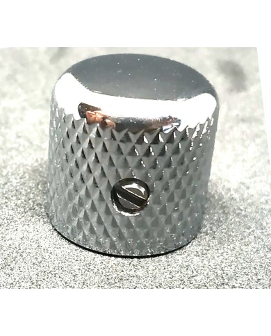 1 Telecaster Dome-Knopf, Chrom, Rändelung, für 6-mm-Potis