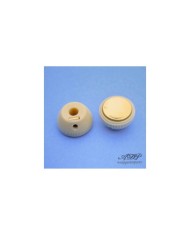 2 Boutons Vintage Hofner Violin Bass Tea-Cup Knobs Old White Gold Reflector