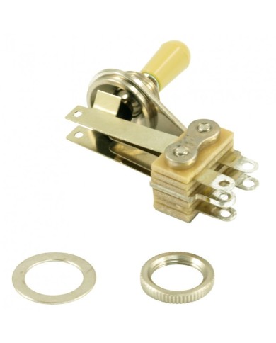 Selector Switch 3 ways Toggle Switchcraft SG Right Angle button Old White