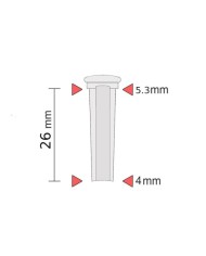 6 plastic Bridge Pins 26mm x 5.3 mm
