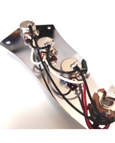 Vorkonfektionierte Kontrollplatte für Jazz Bass, Chrom