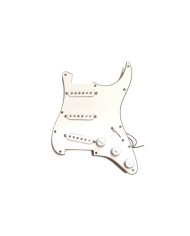 White loaded pickguard, Strat SSS, ceramic pickups