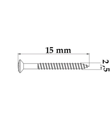 8 Schrauben Nickel 2.5 x 15mm für Tonabnehmerrahmen im Gibson-Stil und Saitendurchführungen