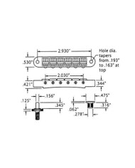 TonePros TP6R-C Chevalet Nashville Roller saddle Bridge Small Post USsize Chrome