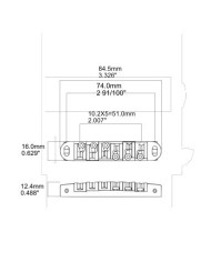 Cordier à rouleau Chrome type Tune-O-Matic 51mm E to e