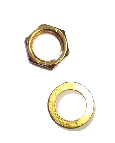 1 goldene Mutter + 1 goldene Unterlegscheibe für Potentiometer im metrischen Format