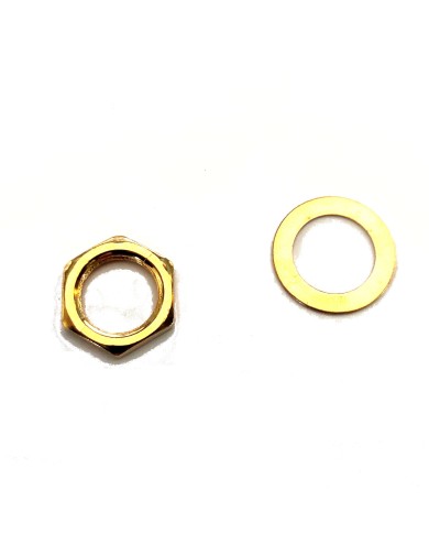 1 goldene Mutter + 1 goldene Unterlegscheibe für Potentiometer im metrischen Format