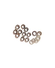 10 Muttern + 10 vernickelte Unterlegscheiben für Potentiometer im Imperial-Format (US)