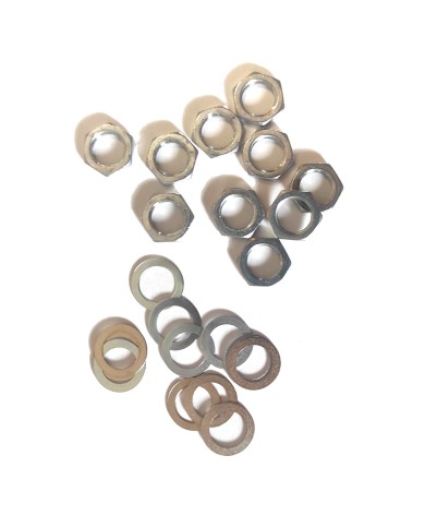 10 Muttern + 10 Nickel-Unterlegscheiben für Potentiometer im metrischen Format