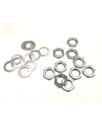 10 Muttern + 10 Nickel-Unterlegscheiben für Potentiometer im metrischen Format