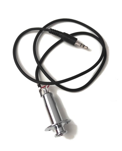 Verchromte Stereo-Klinkenbuchse mit Kabel für Piezo