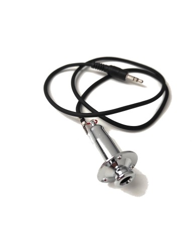 Verchromte Stereo-Klinkenbuchse mit Kabel für Piezo