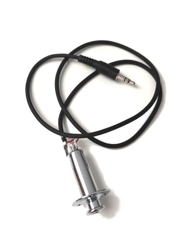 Verchromte Stereo-Klinkenbuchse mit Kabel für Piezo