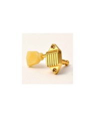 6 Kluson Waffleback Mechaniken 3+3 Vintage Gold 18:1 mit Keystone Pearl Flügeln