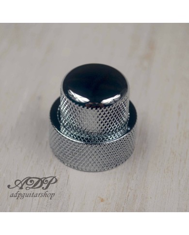 Doppelter übereinanderliegender Dome-Knopf für doppelte konzentrische metrische Potentiometer 25x19mm Chrom