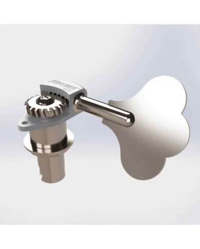 1 Hipshot Ultralight HB6C Bass-Mechanik Achse 1/2" Kleeblattflügel gebürstetes Chrom