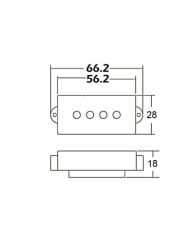 Set de 2 micros Wilkinson vintage MWPB pour P Bass, Alnico 5
