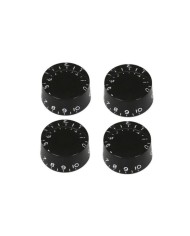 4 Boutons Speed Knobs Plexi fond Noir 24 cannelures (pots US)
