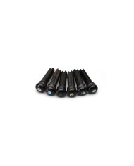 6 Acoustic Guitar Ebony Bridge Pins Iris Dot Slotted 5,5mm abalon dot