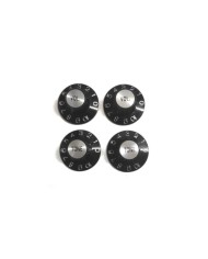 2 schwarze Tone- und Volume-Knöpfe, Hexenhut, Silver Reflector, für US-Potis