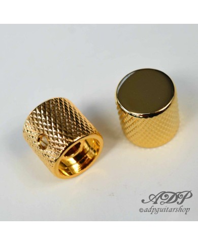 2 goldene Metallknöpfe Big Grip P-Bass FlatTop Pots 6 mm