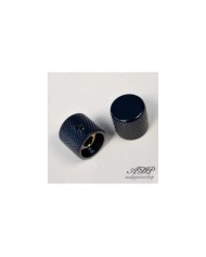 2 schwarze Metallknöpfe Big Grip FlatTop 19 mm für 6-mm-Potiachsen