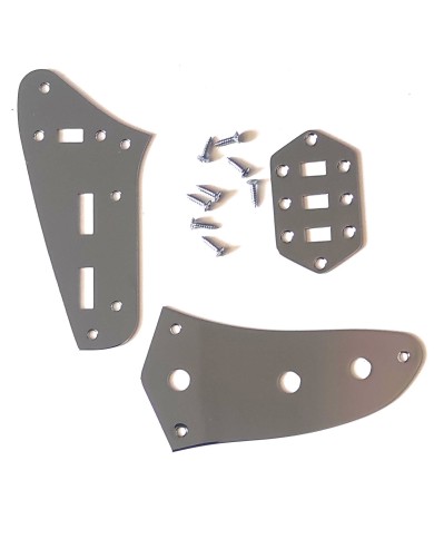 Fender Jaguar Kontrollplatten-Set Chrom + 8 Schrauben