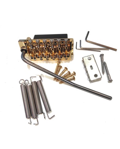Tremolo 6 Schrauben Gold im Strat-Stil 54mm, innovative Saitenreiter 10.8mm