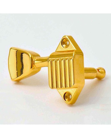 Kluson 3+3 Waffleback-Mechaniken, goldfarben, 18:1, Tulpenflügel aus Metall