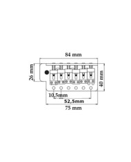 Tremolo Strat Chrome bloc acier massif et pontets en laiton 10.5mm