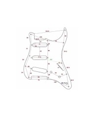 Pickguard Anodized Argenté (silver) 11 trous pour Stratocaster post '72