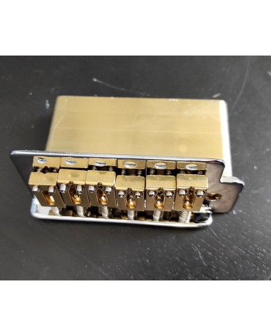 Strat-Tremolo Chrom, massiver Messingblock und Messingreiter 10.8mm