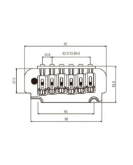 Vibrato 2 points Gold style Strat avec pontets à rouleau 10.8mm