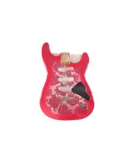 Stratocaster Body, Red Paisley, Alder 3 Pcs