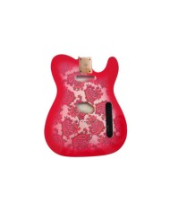 Corps Telecaster Red Paisley, Double binding, 3 pièces en Aulne