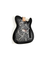 Telecaster Body Black Paisley, Double binding, 3-piece Alder