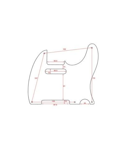 Schlagbrett für Telecaster US Vintage Bakelite Schwarz, 1-lagig, 5 Löcher, Schwarz