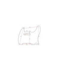 Pickguard Blanc GAUCHER Telecaster Vintage USA 3ply 8 trous