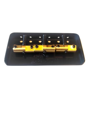 Kurze Wilkinson Black Telecaster-Bridge, 3 kompensierte Messingreiter