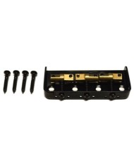 Wilkinson Black Short tailpiece for telecaster, 3 staggered style brass saddles
