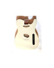 Corps Telecaster en Aulne 3 pièces style Vintage White, Satin nitro